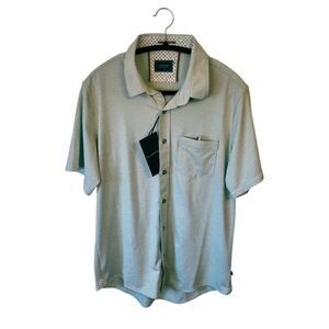 7 Diamonds Bright Teal Short Sleeve Button Up NWT Men's Size M